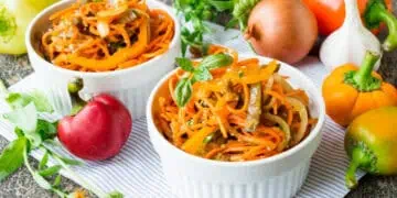 Морковь по-корейски с баклажанами