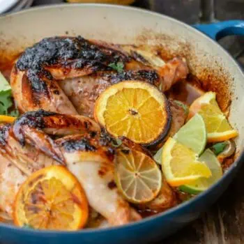 запеченная курица с цитрусовыми и розмарином